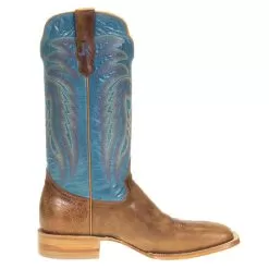 R Watson Boots Men`s Palomino Tan Cowhide 13` Blue Luster Top Square Toe -Western Cowboy Equipment Shop RW8005 2 4