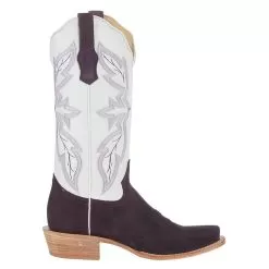 R Watson Boots R Womens Plum Roughout 13in White Top Boot 11 R Watson Boots R Womens Plum Roughout 13in White Top Boot -Western Cowboy Equipment Shop RWL8408 1 5