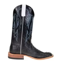 Anderson Bean Men's Black Full Quill Ostrich 13in. Black Kidskin Top Square Toe Boots -Western Cowboy Equipment Shop S3015 4