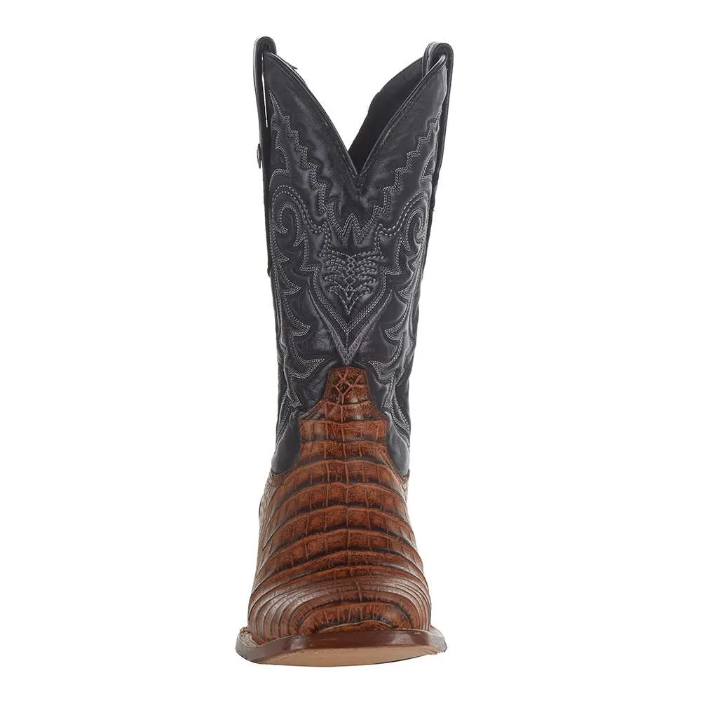 Tanner Mark Boots Men`s Matte Cognac Caiman Belly 12` Kabul Black Top Square Toe Boot 4 Tanner Mark Boots Men`s Matte Cognac Caiman Belly 12` Kabul Black Top Square Toe Boot - Image 2