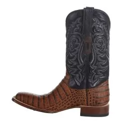 Tanner Mark Boots Men`s Matte Cognac Caiman Belly 12` Kabul Black Top Square Toe Boot 9 Tanner Mark Boots Men`s Matte Cognac Caiman Belly 12` Kabul Black Top Square Toe Boot -Western Cowboy Equipment Shop TM207031 3