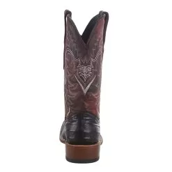 Tanner Mark Boots Men`s Matte Black Caiman Belly 12` Toscana Rojo Top Square Toe Boot -Western Cowboy Equipment Shop TM207039 4