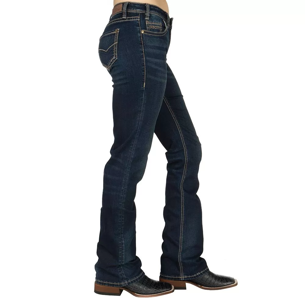Rock & Roll Cowgirl Riding Extra Stretch Dark Wash Jeans 5 Rock & Roll Cowgirl Riding Extra Stretch Dark Wash Jeans - Image 3