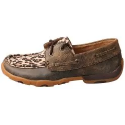 Twisted X Women's Distressed Leopard Bomber Boat Shoes -Western Cowboy Equipment Shop WDM0057 2