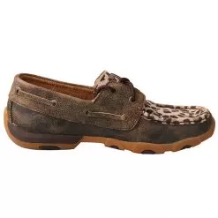 Twisted X Women's Distressed Leopard Bomber Boat Shoes -Western Cowboy Equipment Shop WDM0057 4
