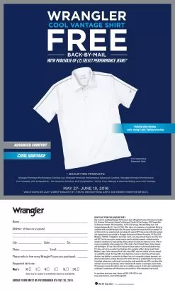 Wrangler Men's Cowboy Cut Prewash Denim Jeans -Western Cowboy Equipment Shop Wrangler Rebate20163