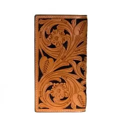 Western Fashion Twisted X Floral Tooled Rodeo Wallet With Black Painted Inlay -Western Cowboy Equipment Shop XH 106 2