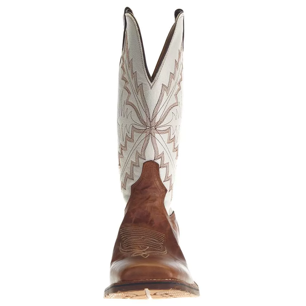 Tony Lama Men's TLX Antonio Red Brown 13in. Soft Cream Top Square Toe 4 Tony Lama Men's TLX Antonio Red Brown 13in. Soft Cream Top Square Toe - Image 2