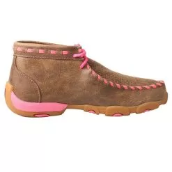 Girl's Twisted X Breast Cancer Awareness Bomber Brown Patchwork Moccasin -Western Cowboy Equipment Shop YDM0026 4