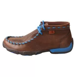 Twisted X Kids Twisted X Woven Brown And Blue Driving Mocs -Western Cowboy Equipment Shop YDM0027 2